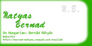 matyas bernad business card