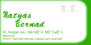matyas bernad business card